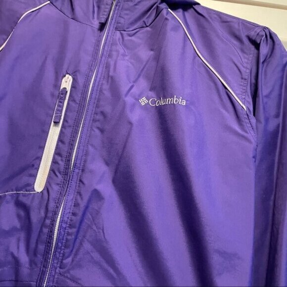 Columbia Purple Windbreaker Rain Jacket Girls - 14/16 - Picture 6 of 16